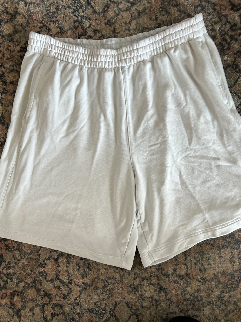 adidas Men's White Athletic Elastic-Waist Shorts